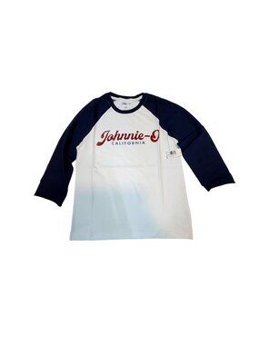 Johnnie-O XS Baseball Tee Navy/White Cotton Raglan Sleeves Lightweight Casual